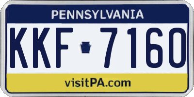 PA license plate KKF7160
