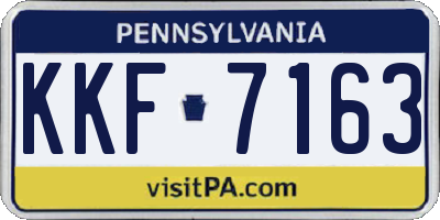 PA license plate KKF7163