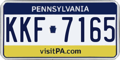 PA license plate KKF7165