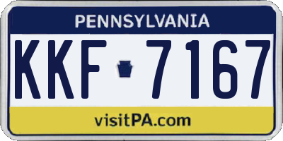 PA license plate KKF7167