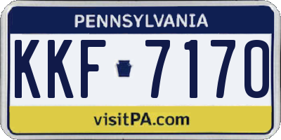 PA license plate KKF7170