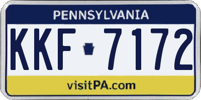 PA license plate KKF7172