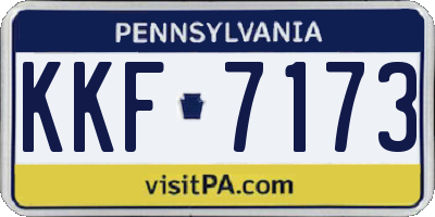 PA license plate KKF7173