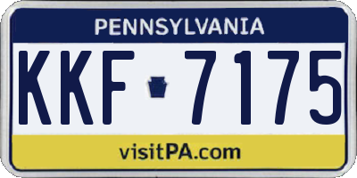 PA license plate KKF7175