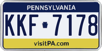 PA license plate KKF7178
