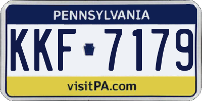 PA license plate KKF7179