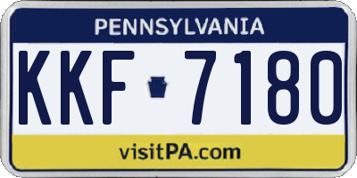 PA license plate KKF7180