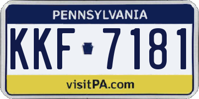 PA license plate KKF7181