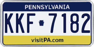 PA license plate KKF7182
