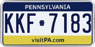 PA license plate KKF7183