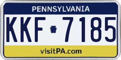 PA license plate KKF7185