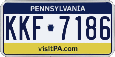 PA license plate KKF7186
