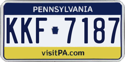 PA license plate KKF7187