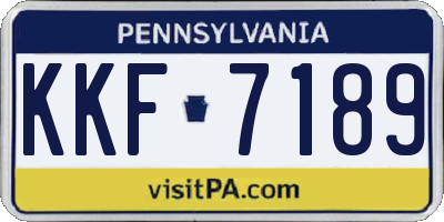PA license plate KKF7189