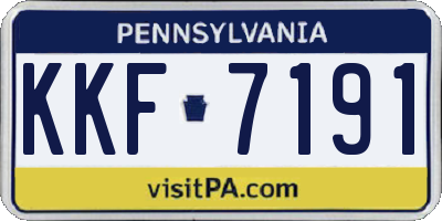 PA license plate KKF7191