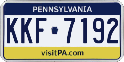 PA license plate KKF7192