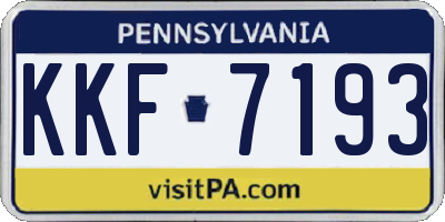 PA license plate KKF7193