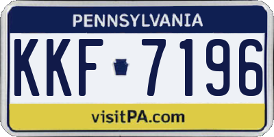 PA license plate KKF7196