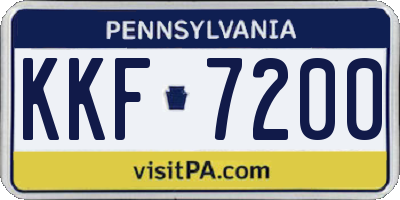 PA license plate KKF7200