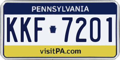 PA license plate KKF7201