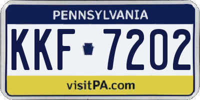 PA license plate KKF7202