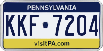 PA license plate KKF7204