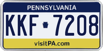 PA license plate KKF7208