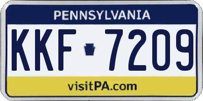 PA license plate KKF7209