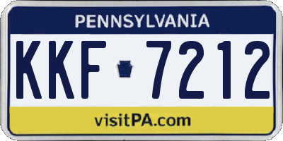 PA license plate KKF7212