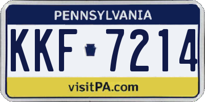 PA license plate KKF7214