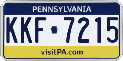 PA license plate KKF7215