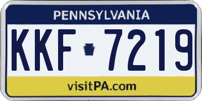 PA license plate KKF7219