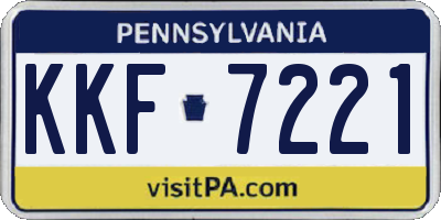 PA license plate KKF7221