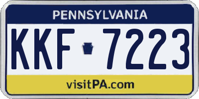 PA license plate KKF7223