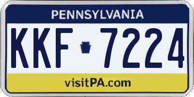 PA license plate KKF7224