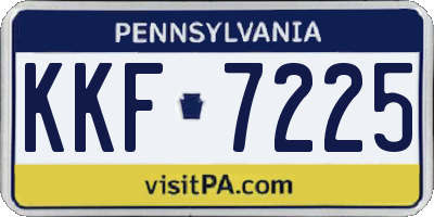 PA license plate KKF7225