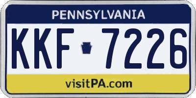 PA license plate KKF7226