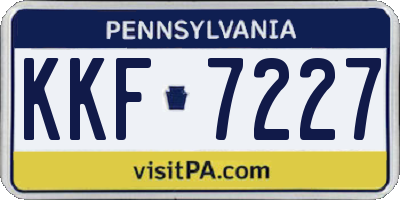 PA license plate KKF7227