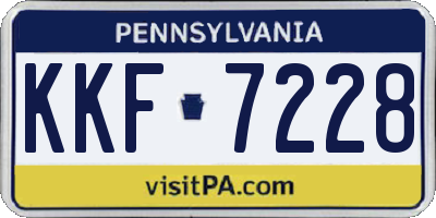 PA license plate KKF7228