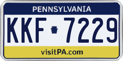 PA license plate KKF7229