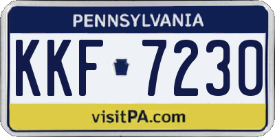 PA license plate KKF7230