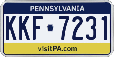 PA license plate KKF7231