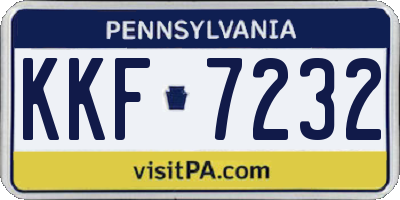 PA license plate KKF7232