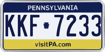PA license plate KKF7233