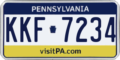 PA license plate KKF7234