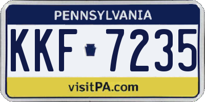 PA license plate KKF7235