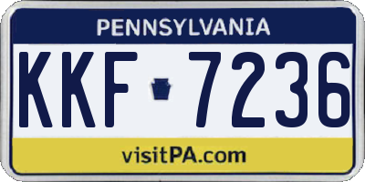 PA license plate KKF7236