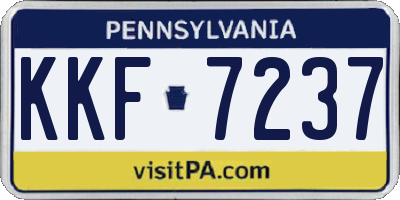 PA license plate KKF7237