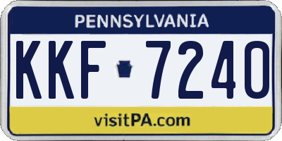 PA license plate KKF7240