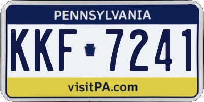 PA license plate KKF7241